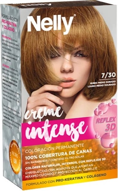 Ngjyrë për flokë Nelly Creme Intense Tint 7/30 blond i artë i mesëm