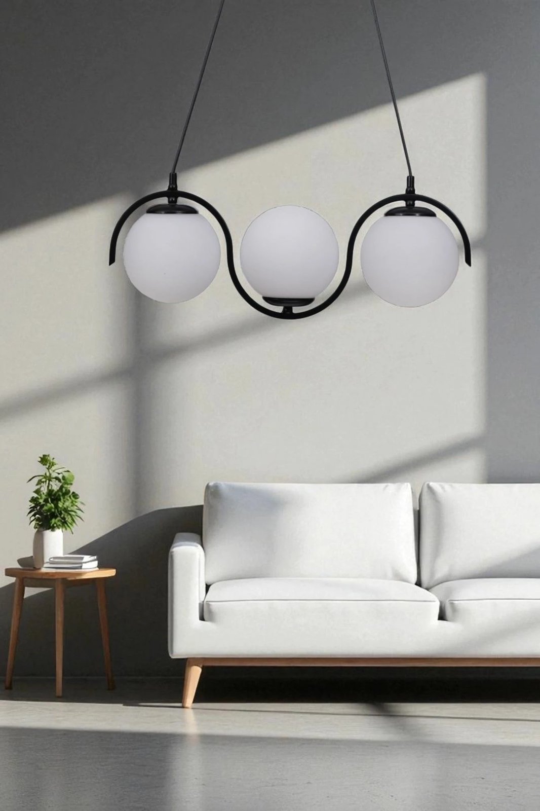 Llambë tavani Opviq, metal dhe xham, e bardhë dhe e zezë, 9011-3