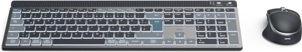 Set tastierë dhe maus wireless Hama WKM-750, QWERTY, i zi