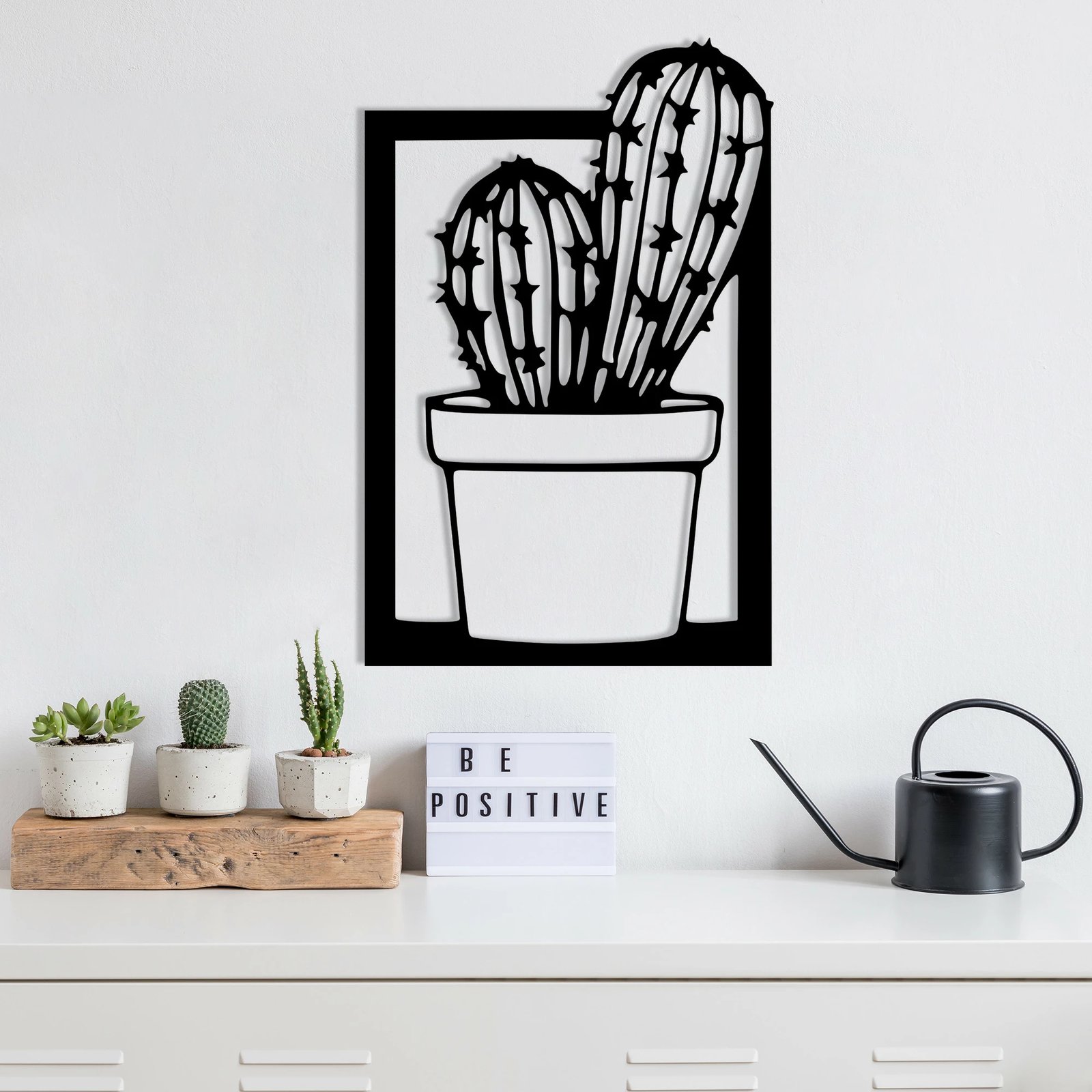 Aksesor dekorativ metalik për mur, Wallity, Kajmer, ngjyrë e zezë, 27x41cm