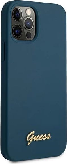 Mbështjellës Guess GUHCP12LLSLMGBL për iPhone 12 Pro Max 6.7", silikon, kaltër Mbështjellës Guess GUHCP12LLSLMGBL për iPhone 12 Pro Max 6.7", silikon, kaltër