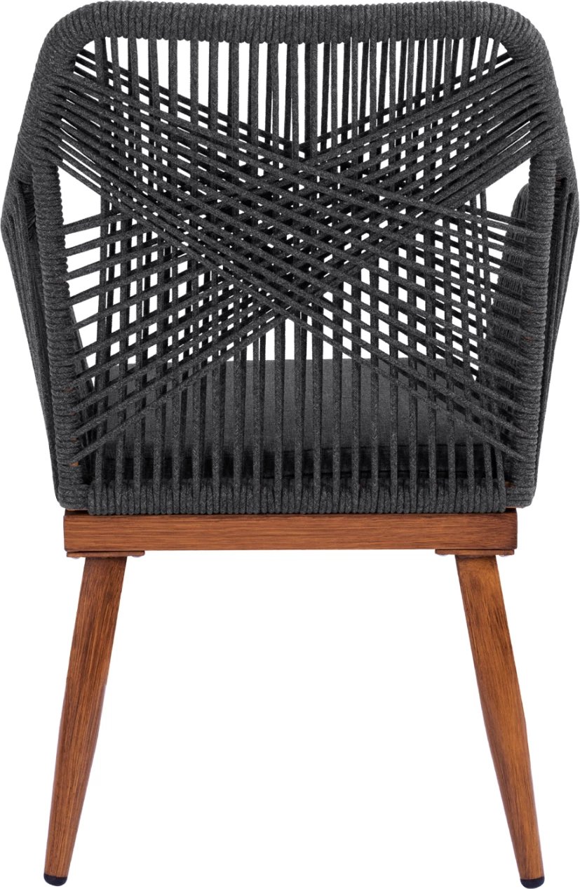 Karrige alumini MYRTIA FH5549.01 me litar gri dhe këmbë arre 62x63x90Hcm