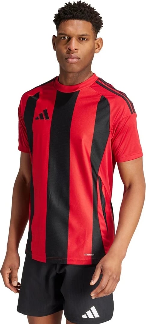 Fanellë adidas Striped 24, për meshkuj, e kuqe e zezë
