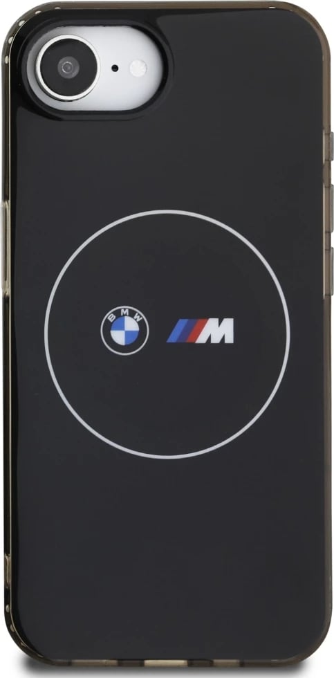 Mbështjellës BMW IML Metal White Circle MagSafe për iPhone 16e, i zi