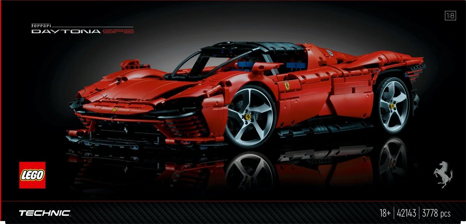 Set ndërtimi LEGO Technic Ferrari Daytona SP3 42143, 3778 pjesë, e kuqe