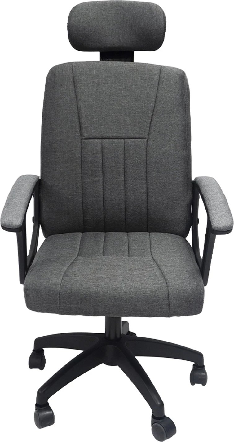 Karrige zyre NIMBLE FH1199.12, pëlhurë gri, kornizë dhe bazë najloni e zezë, 51x61x130H cm