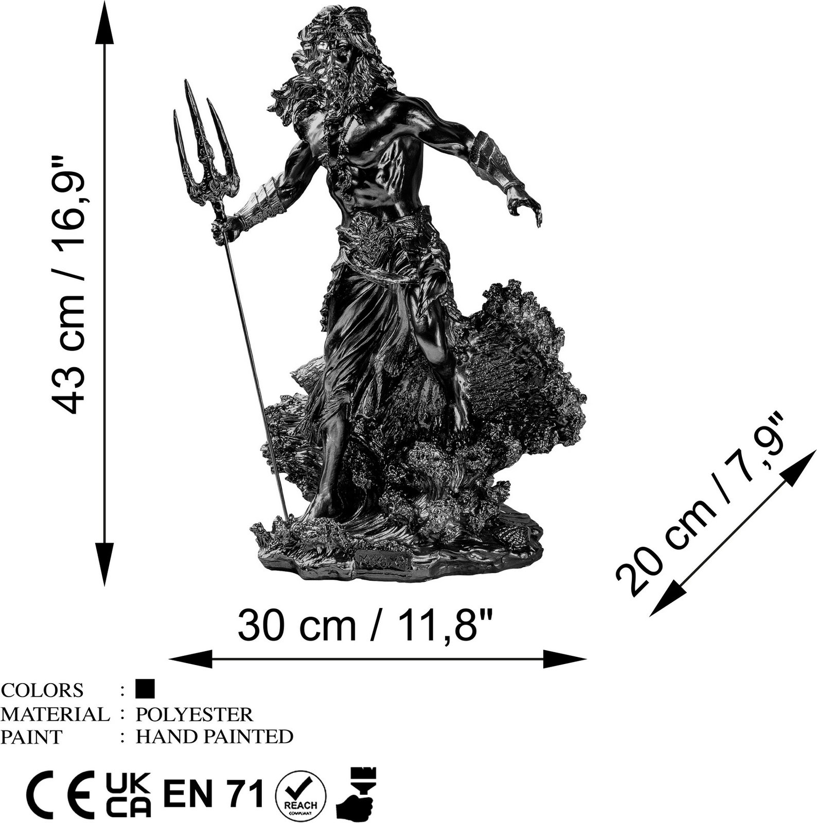 Objekt dekorativ Evila Originals, Yak-035-C, ngjyrë e zezë