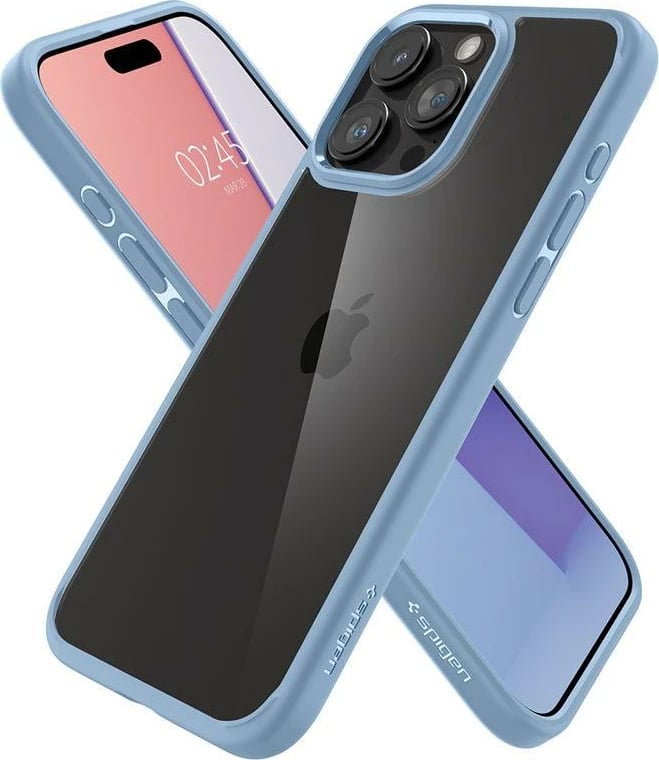 Mbështjellës Spigen Ultra Hybrid për iPhone 15 Pro Max, Kaltër e lehtë
