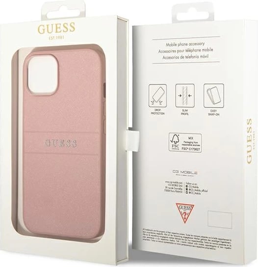Mbështjellës Guess GUHCP14MPSASBPI për iPhone 14 Plus 6.7", rozë