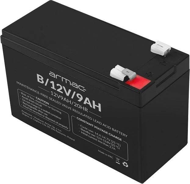 Bateri AGM Armac B/12V/9AH, 12V, 9Ah, e zezë