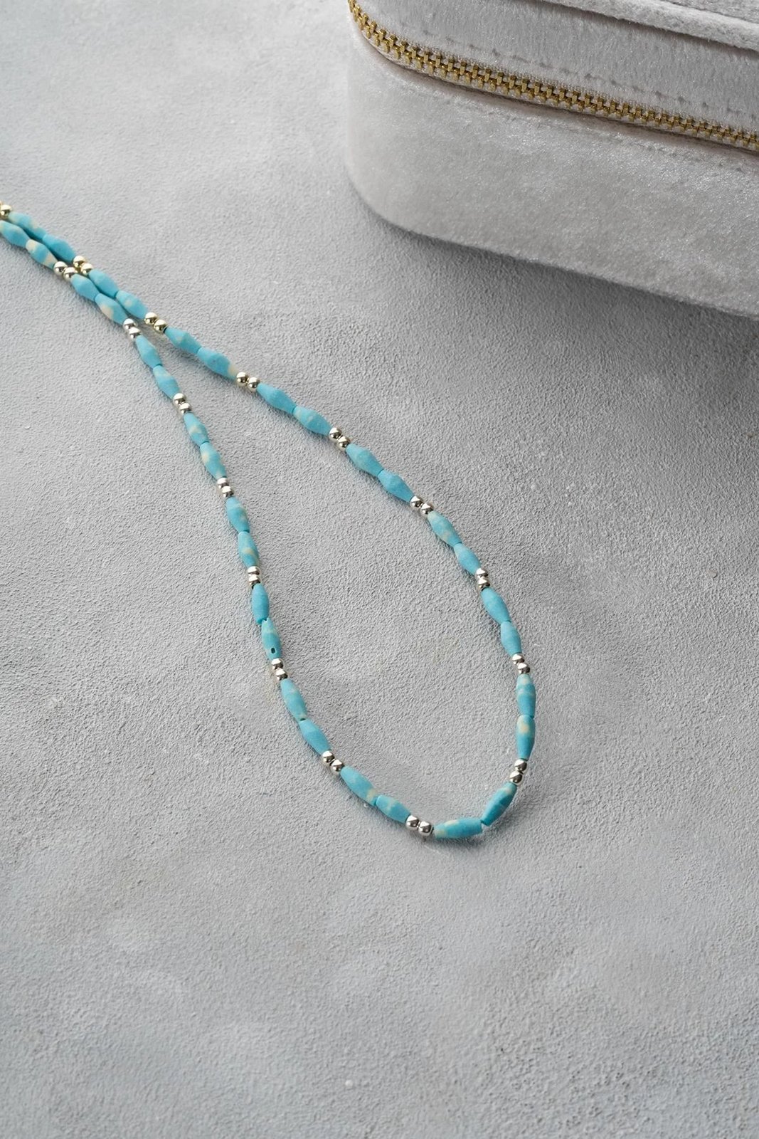 Qafore argjendi me gurë natyral, ngjyrë ari, Jumeon, NRZ1000407