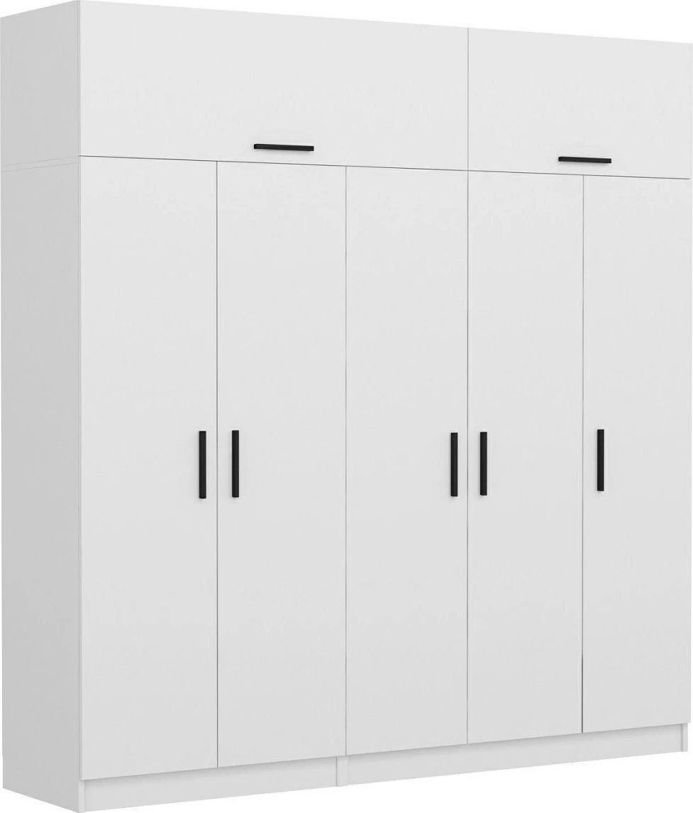 Dollap për rroba, ngjyrë e bardhë, Skye Decor, Kale - 3930, 225x255x52 cm