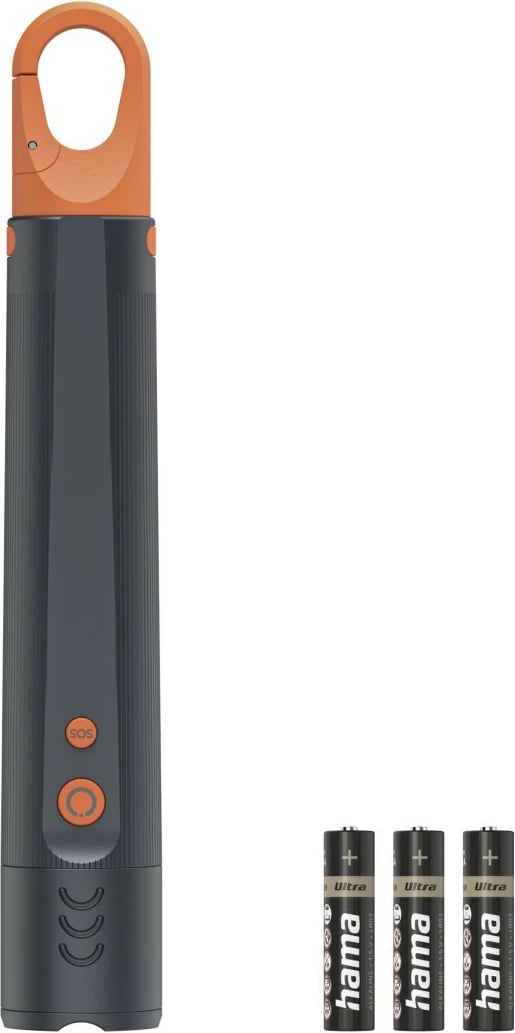Elektrik dore Hama FLX600 600 lm rreze 250 m IP44 fokus i rregullueshëm 4 modalitete SOS me bateri AAA e zezë