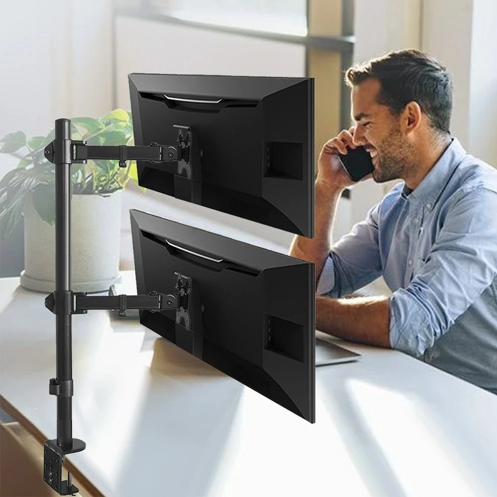 Mbajtës monitori vertikal Maclean MC-967, 13-27", 2x 9kg, i zi
