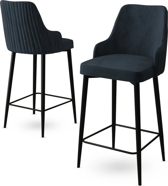 Set karrigesh për bar (4 copë), Hanah Home, Enox - antracit, e zezë