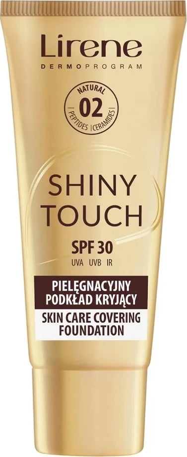 Fondatinë për femra Lirene Shiny Touch Skin Care Cover 02 Natural, 30ml