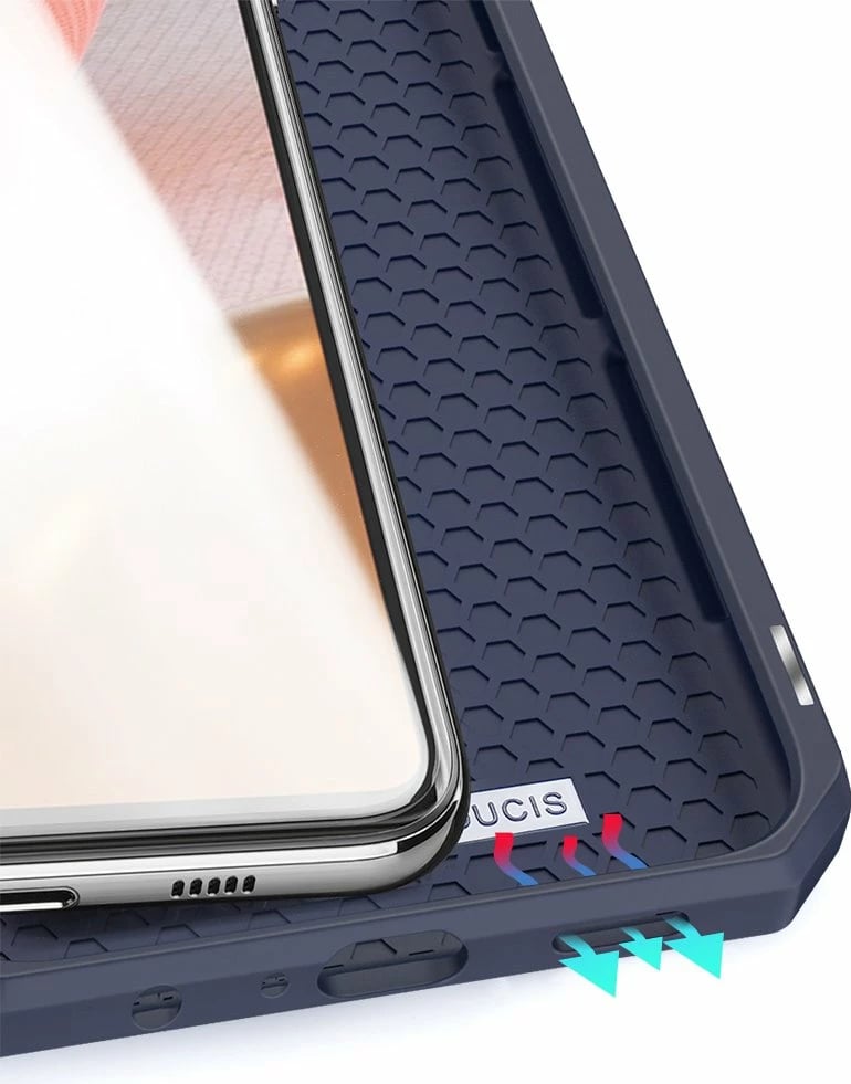Mbështjellës Dux Ducis Skin X për Samsung Galaxy A72, me kapak, me mbajtëse, me portofol, Blu