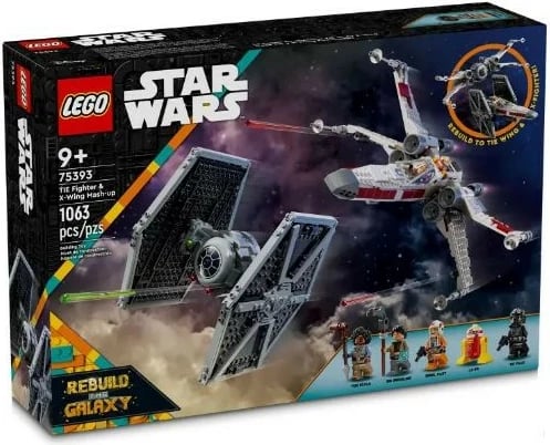 Set LEGO Star Wars 75393 Hybrid TIE Fighter dhe X-Wing, 1063 pjesë, ekstra i madh