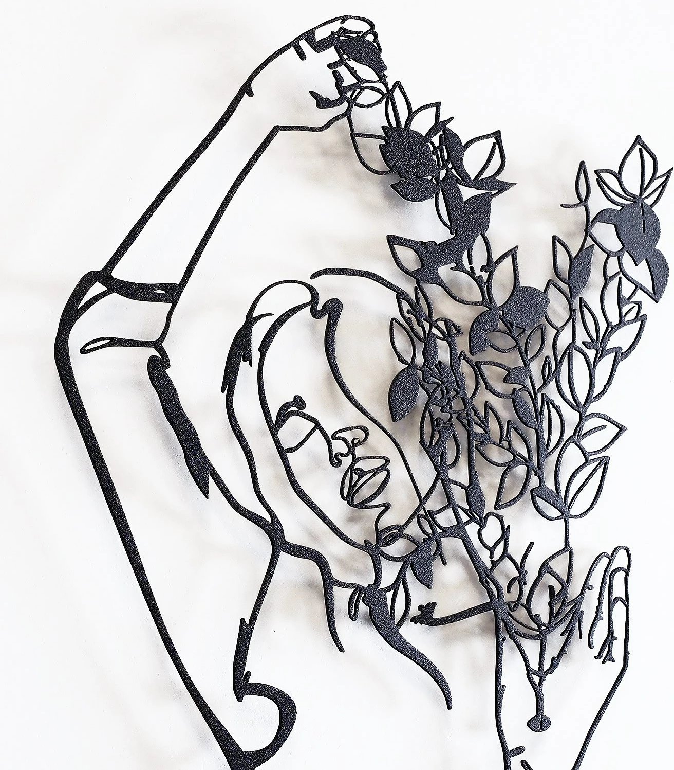 Aksesor dekorativ metalik për mur, Wallity, Coffee Girl Line Art, APT744 L