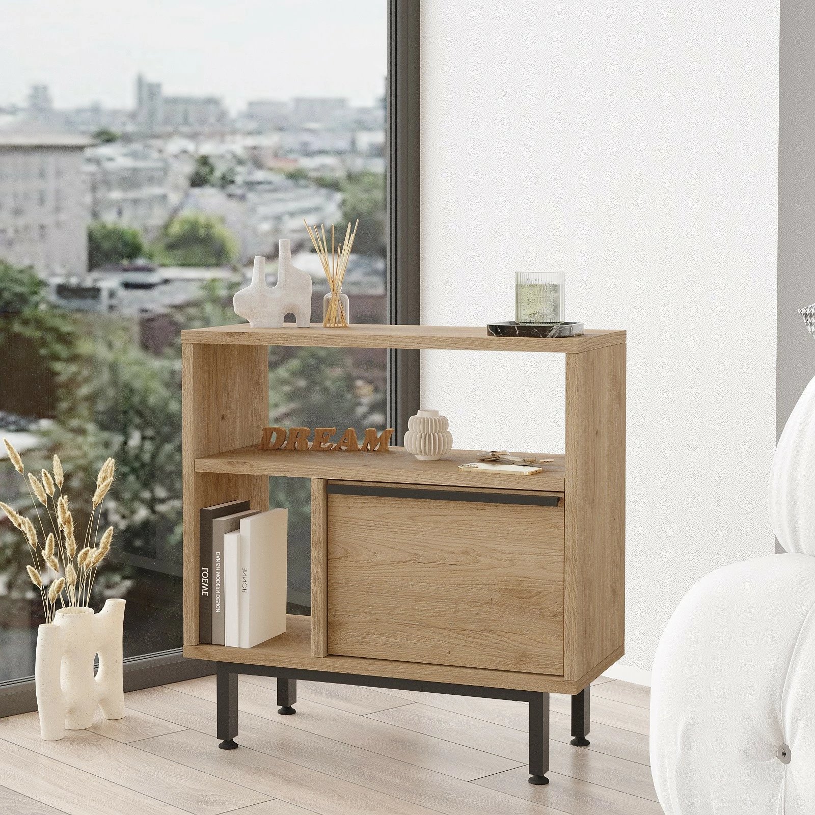 Tavolinë anësore Hanah Home, On6-S, ngjyrë arre