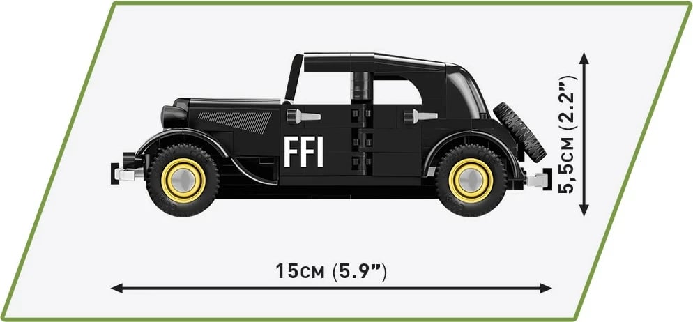 Set ndërtimi Cobi Klocki Citroen Traction 11CV BL, 236 pjesë, me figurë, e zezë