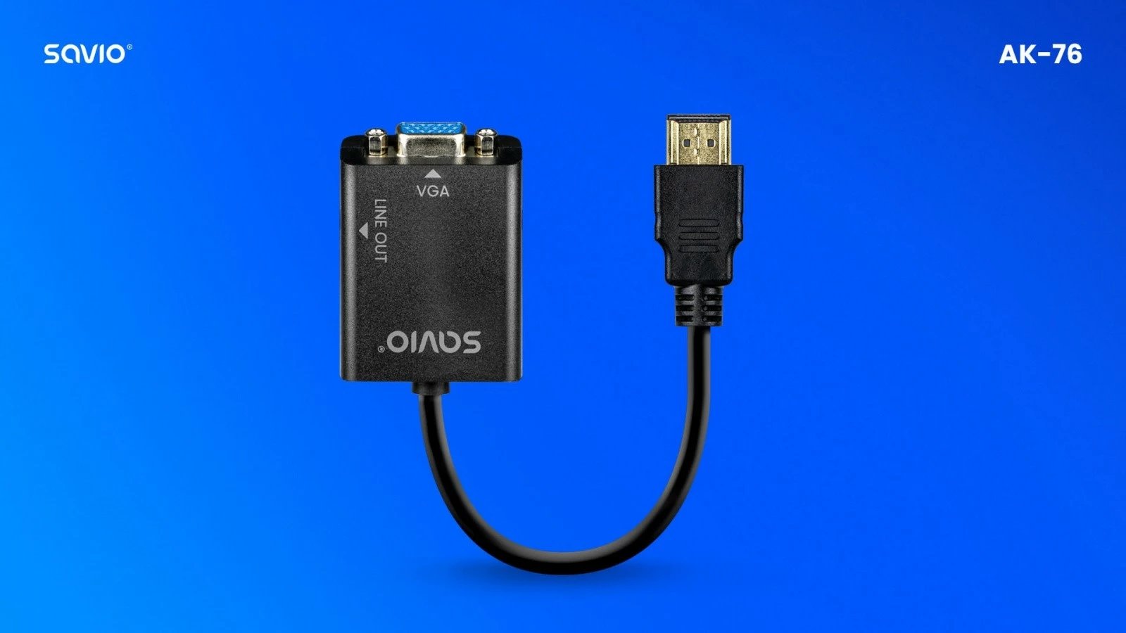 Adapter HDMI-VGA Savio AK-76 me audio, i zi