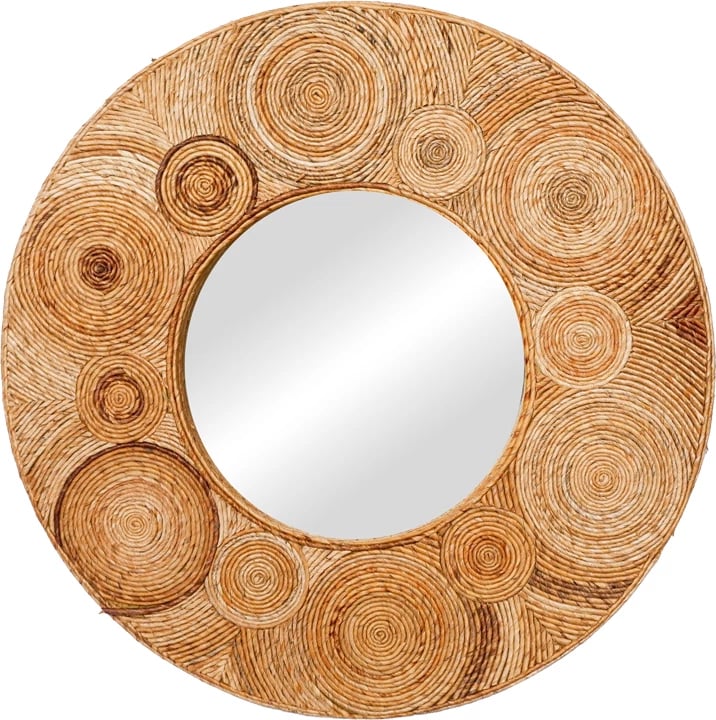 Pasqyrë Klare Inart, dru banane, ngjyrë natyrale, D80x5cm