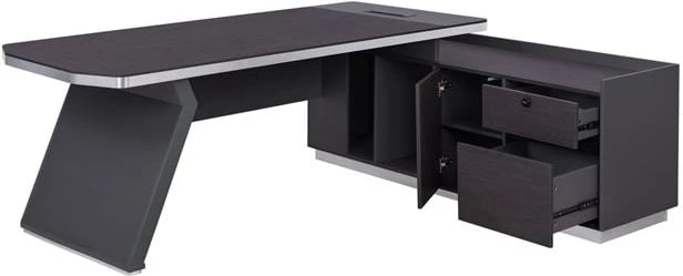 Tavolinë profesionale për zyre, kënd i djathtë, ngjyrë trëndafili, FH2084R, 220x180x76 cm