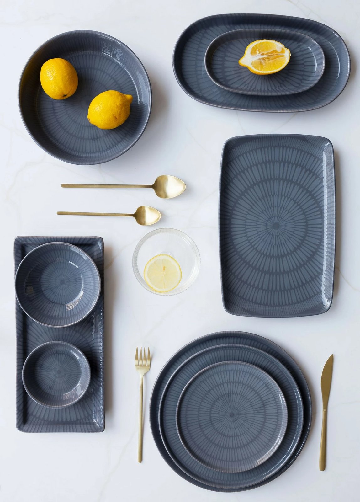Set pjatash të thella (6 copë), Hermia, gri, NON0004