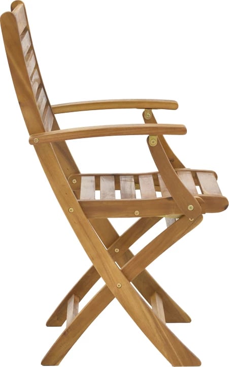 Karrige palosëse me krahë, dru akacie, ngjyrë natyrale, 57x59x93cm