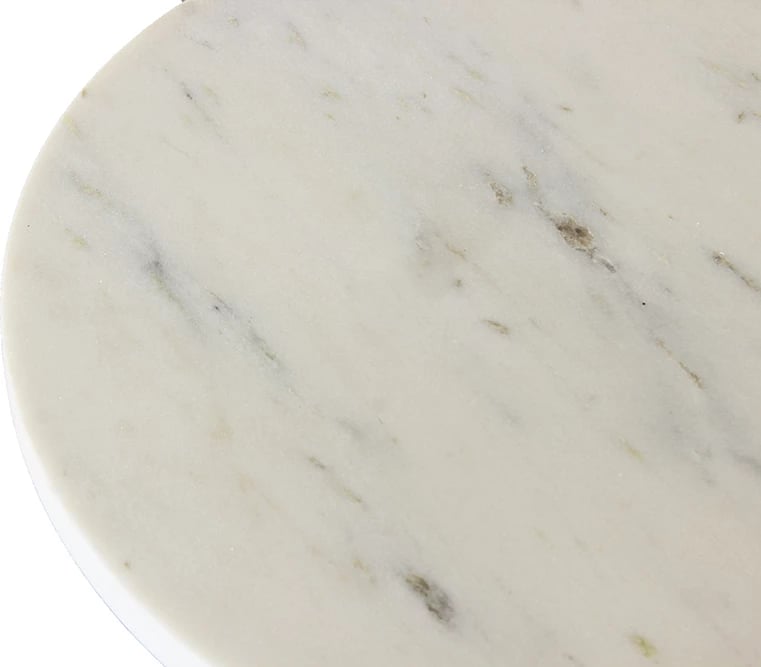 Tavolinë anësore Savoa, mermer i bardhë, dru akacie, 45x45x45