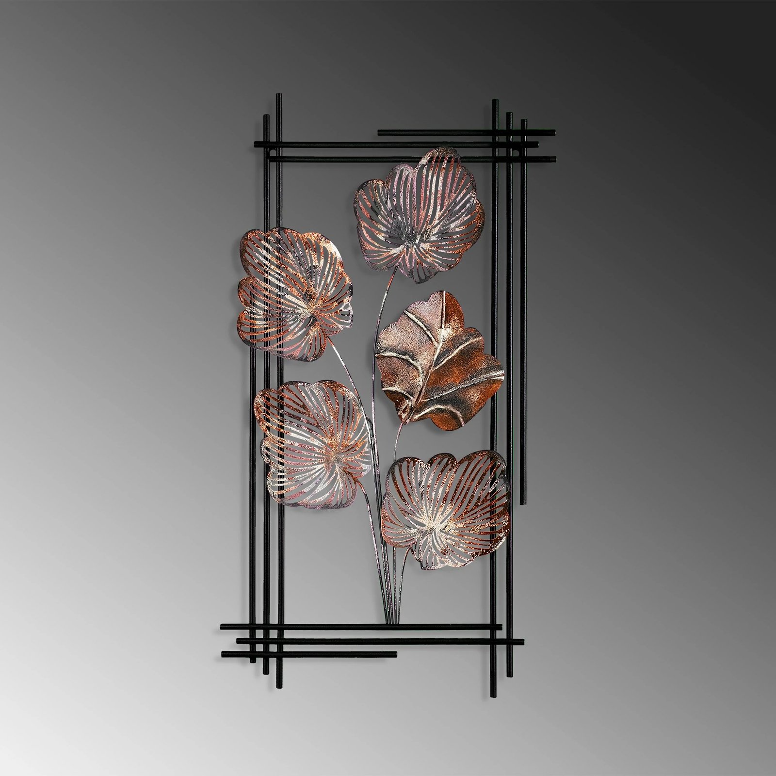 Aksesor dekorativ metalik për mur, Wallity Daiyu 3, shumëngjyrësh, 48x87x4cm