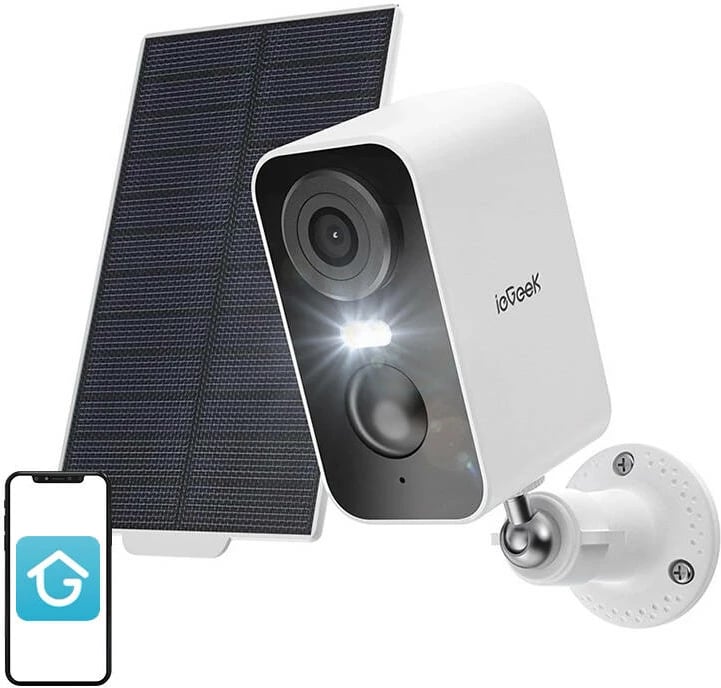 Kamerë sigurie pa tela ieGeek ZS-GX3S, 3MP, 2K, me panel diellor, e bardhë
