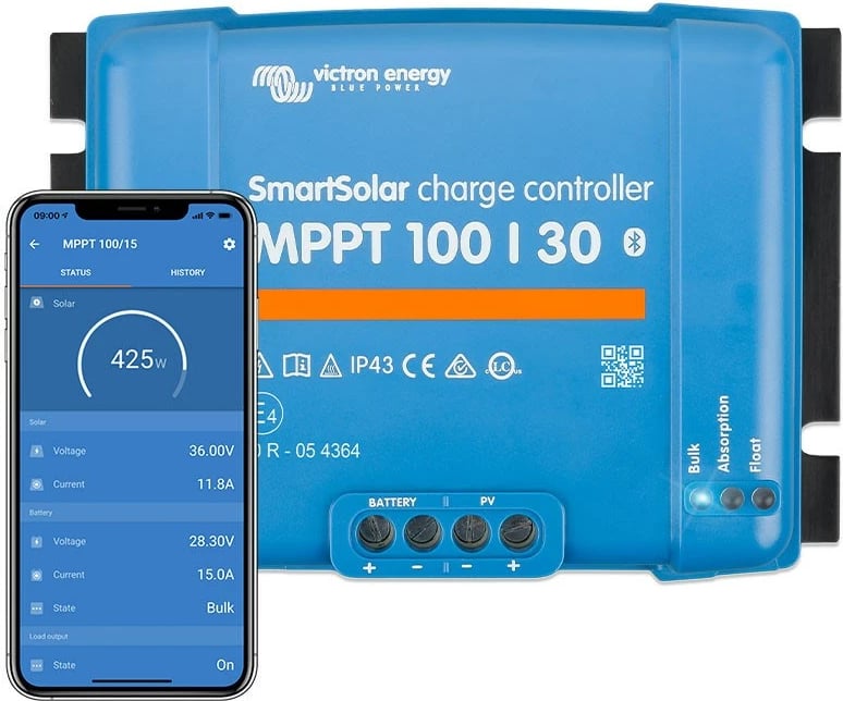 Rregullator karikimi diellor Victron Energy SmartSolar MPPT 100/30, Blu