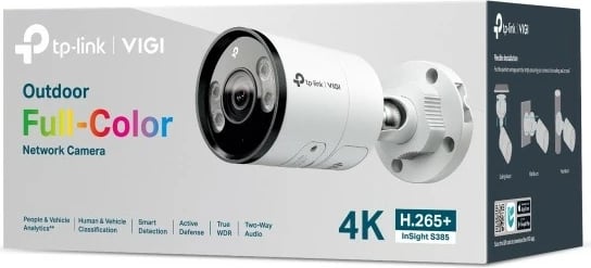 Kamerë sigurie IP TP-Link INSIGHT S385, për jashtë, lidhje me kabllo, 85m, 120 dB, montim në mur