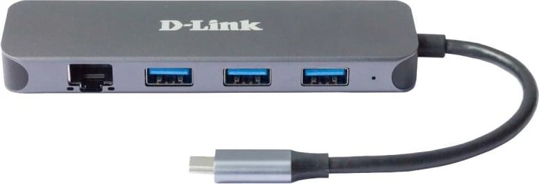 Hub USB-C, D-Link, DUB-2334, 3x USB 3.0 + Gigabit Ethernet, gri
