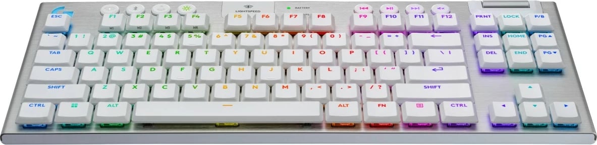 Kasë tastierë Logitech G915 X LIGHTSPEED TKL, mekanike, RGB, wireless, Nordic, e bardhë