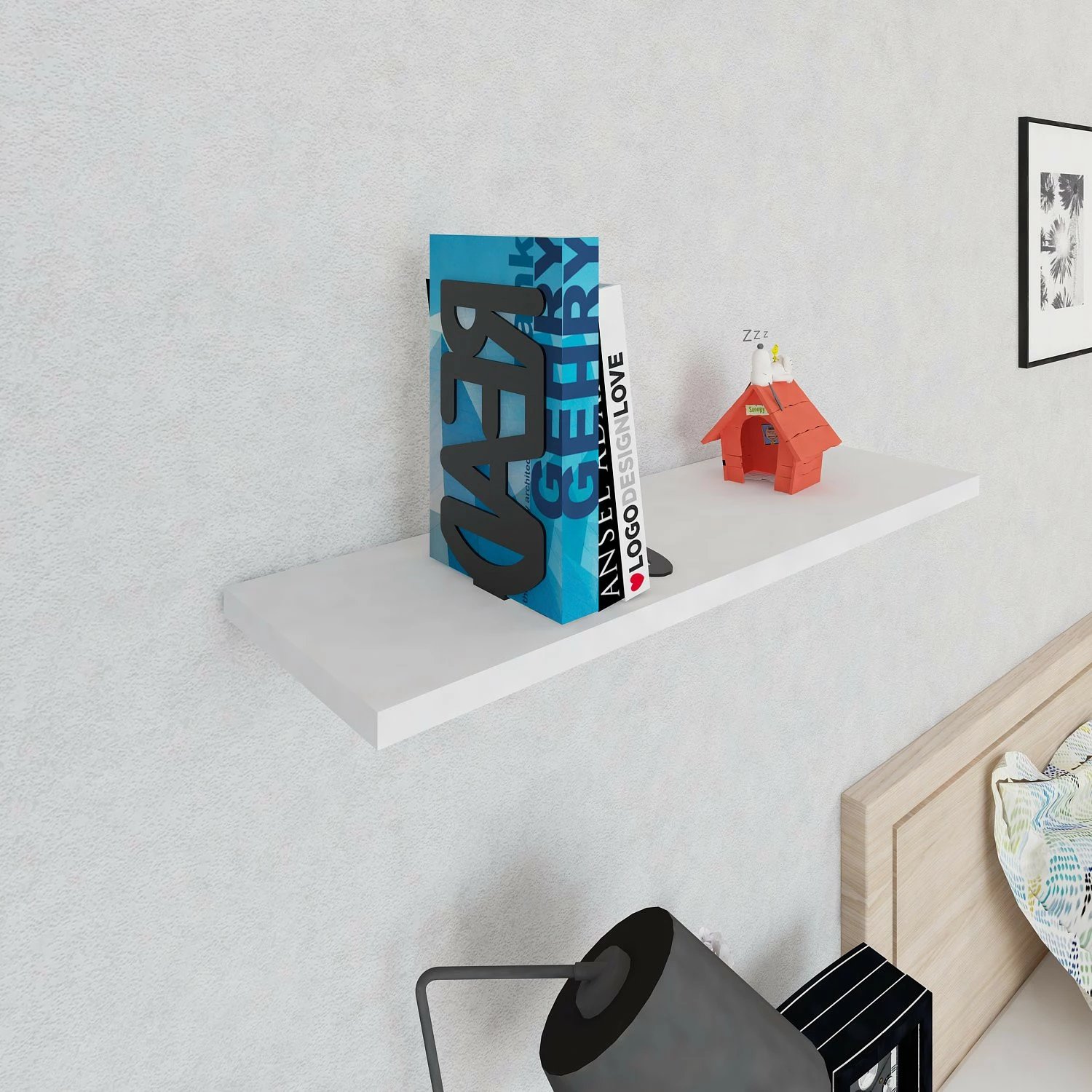 Mbajtëse librash metalike Hanah Home, e zezë Mbajtëse librash metalike Hanah Home, e zezë