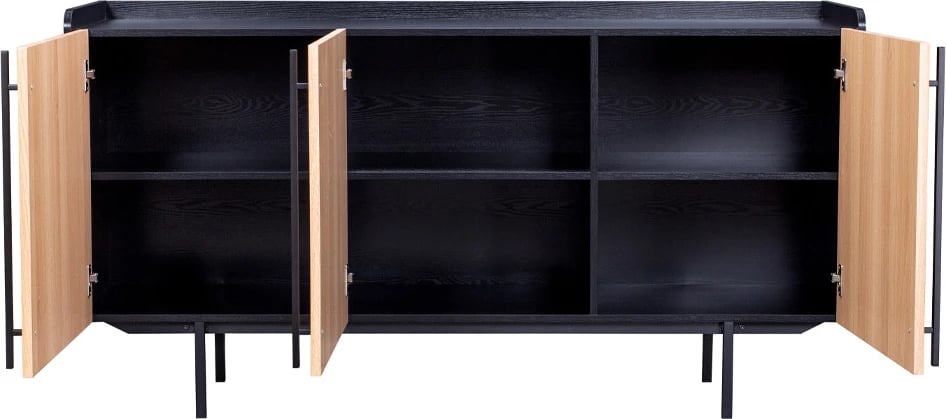 Bufe Origami me 3 dyer, ngjyrë sonoma, 160x45x85