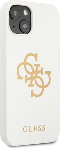 Mbështjellës Guess GUHCP13SLS4GGWH për iPhone 13 mini 5.4", silikon, bardhë