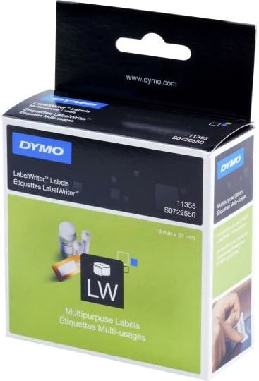 Etiketa letre Dymo LabelWriter 11355 S0722550, multipërdorim, 19 x 51 mm, të bardha