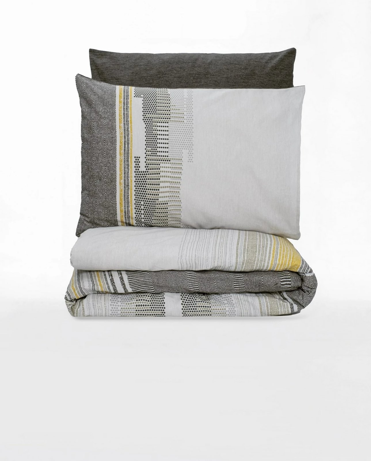 Set mbulesë për jorgan dopio Ranforce, L'essentiel, ngjyrë mink, gri e errët dhe e verdhë Set mbulesë për jorgan dopio Ranforce, L'essentiel, ngjyrë mink, gri e errët dhe e verdhë