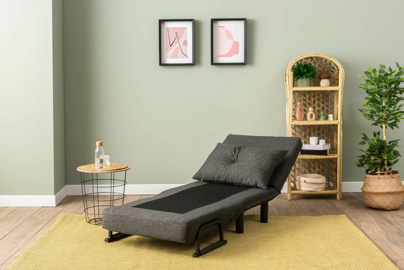 Krevat-karrige një vendës, Atelier del Sofa, Sento Single, gri e errët