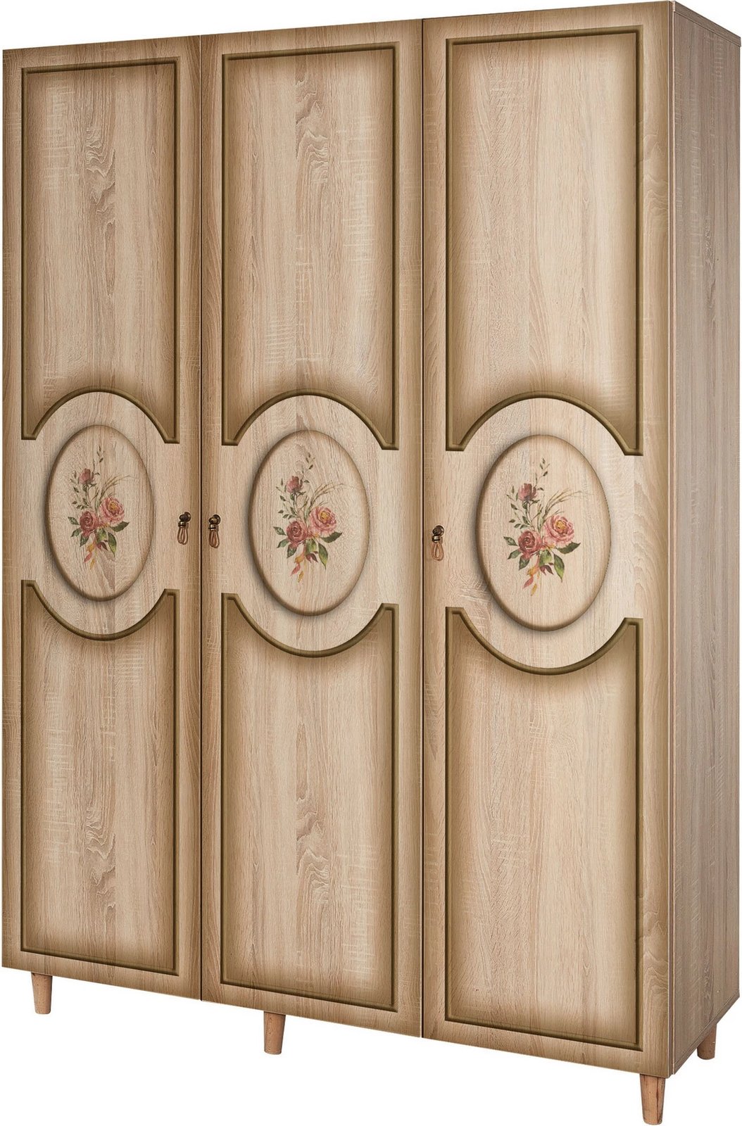 Dollap Hanah Home, Mode-420, ngjyrë lisi Sonoma, me rafte të shumta