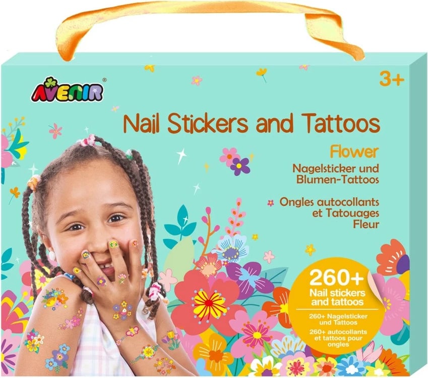 Set ngjitësa dhe tatuazhe për thonj MG DYSTRYBUCJA NA218207, shumëngjyrëshe, 260 copë