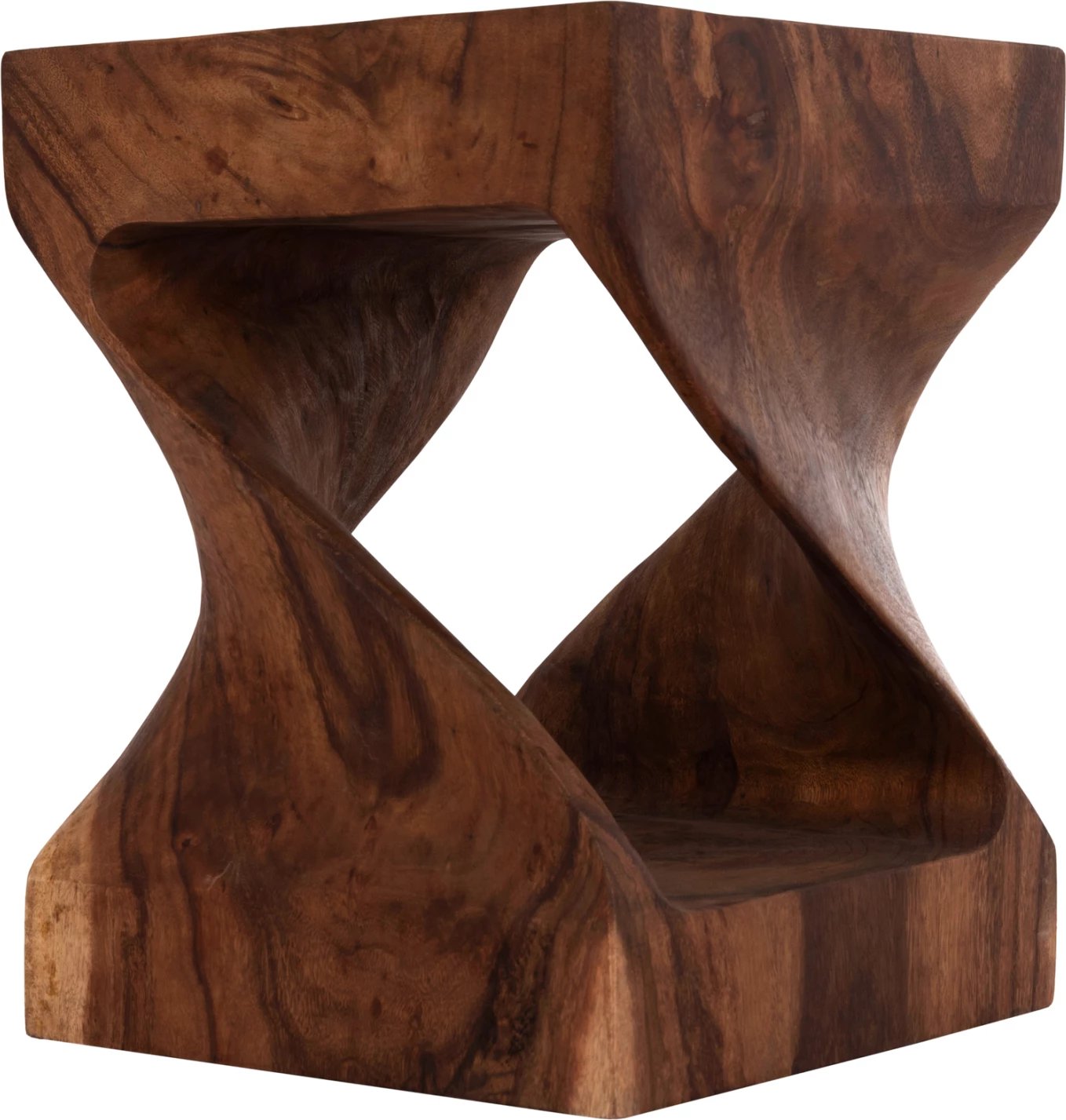 Karrige për bar GEBO, dru suar, ngjyrë natyrale e errët, katrore, 35x35x45cm