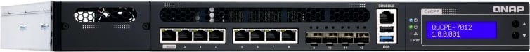 NAS sistem QNAP QuCPE-7012-D2146NT, Intel Xeon D-2146NT, 32GB RAM, 8x2.5GbE, 4x10GbE, rack 1U, zi