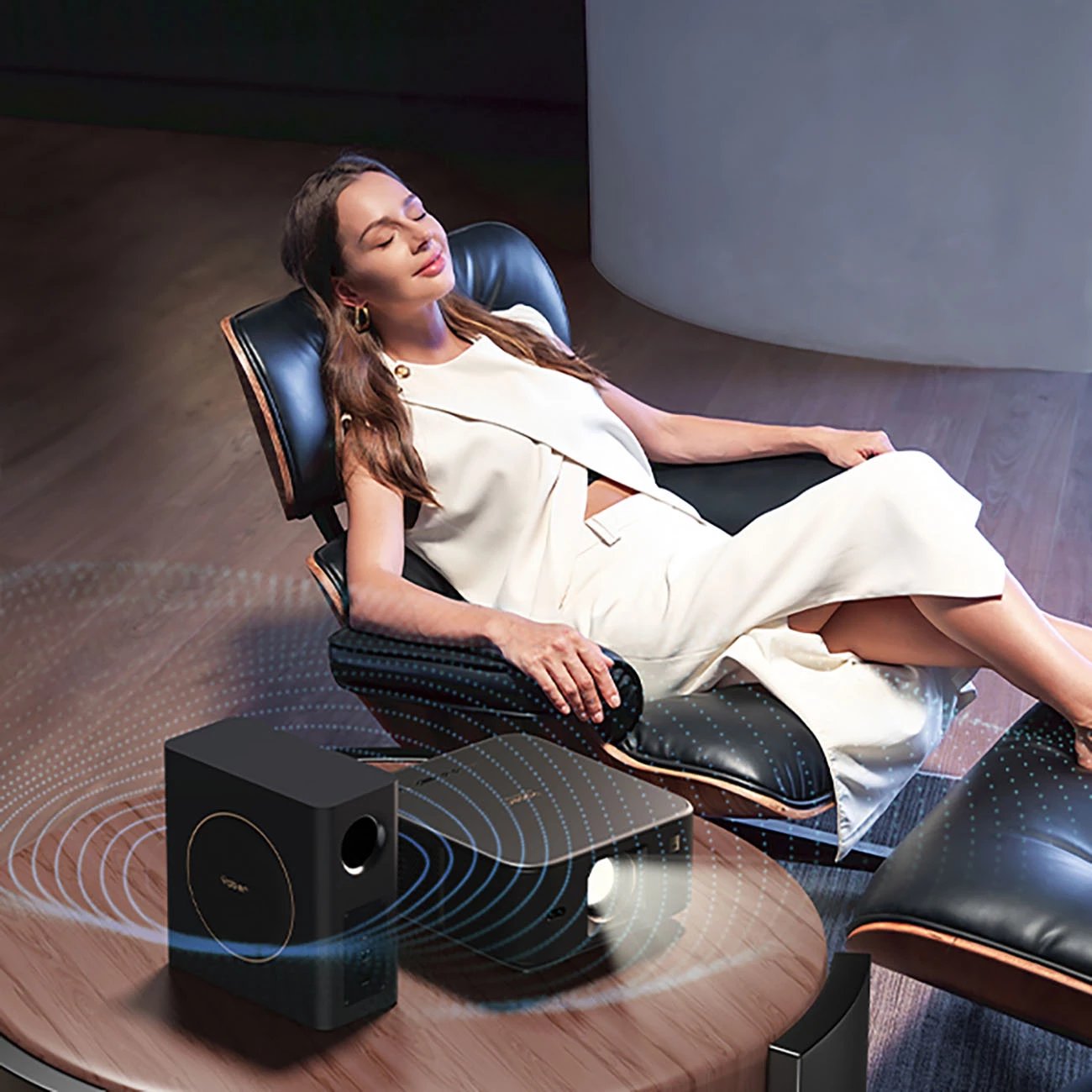 Projektor multimedial Yaber K3 Pro me JBL altoparlantë dhe subwoofer, FullHD 1080p, i zi