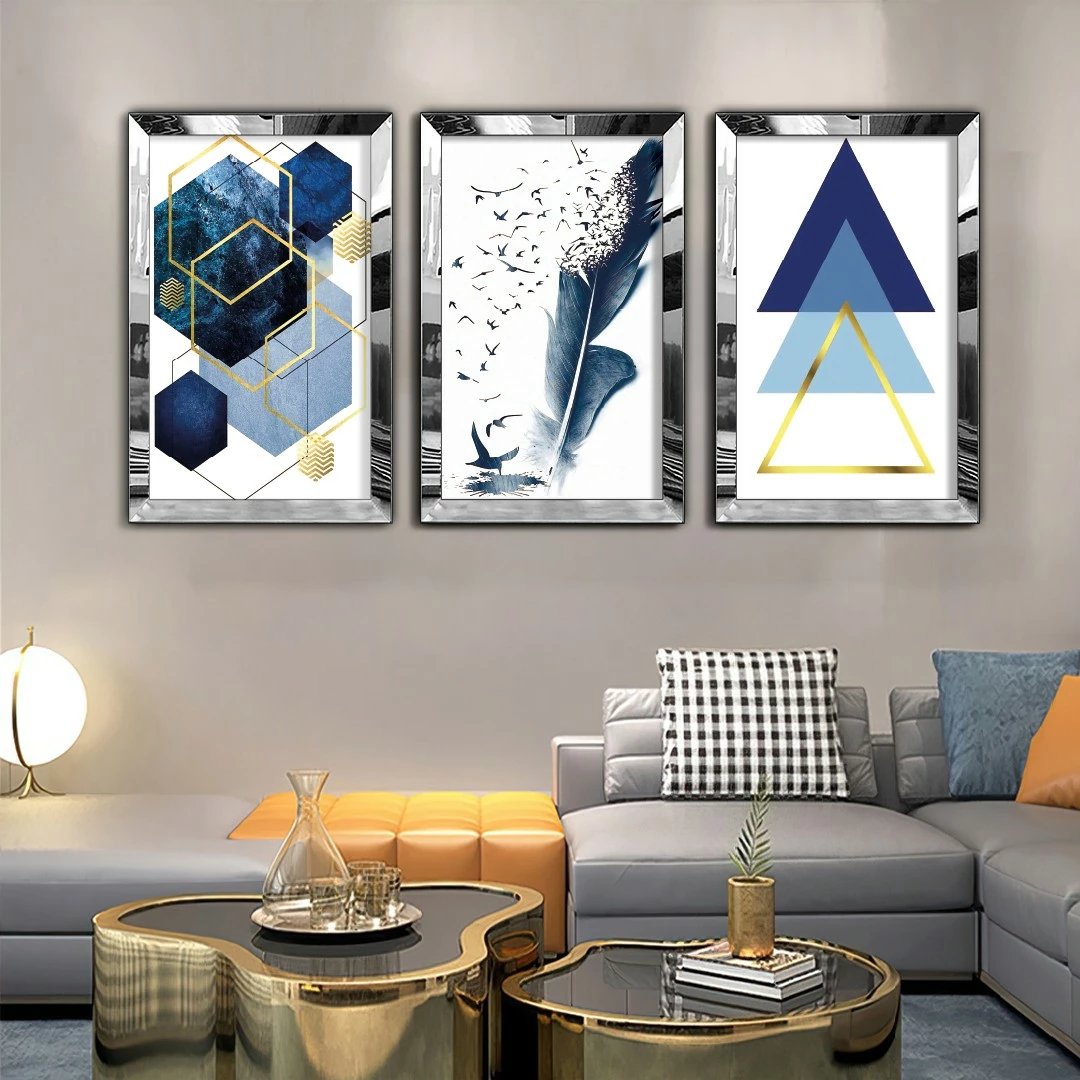 Pikturë dekorative MDF-Plexiglass (3 copë), Wallity, Huhu410, 50x70cm