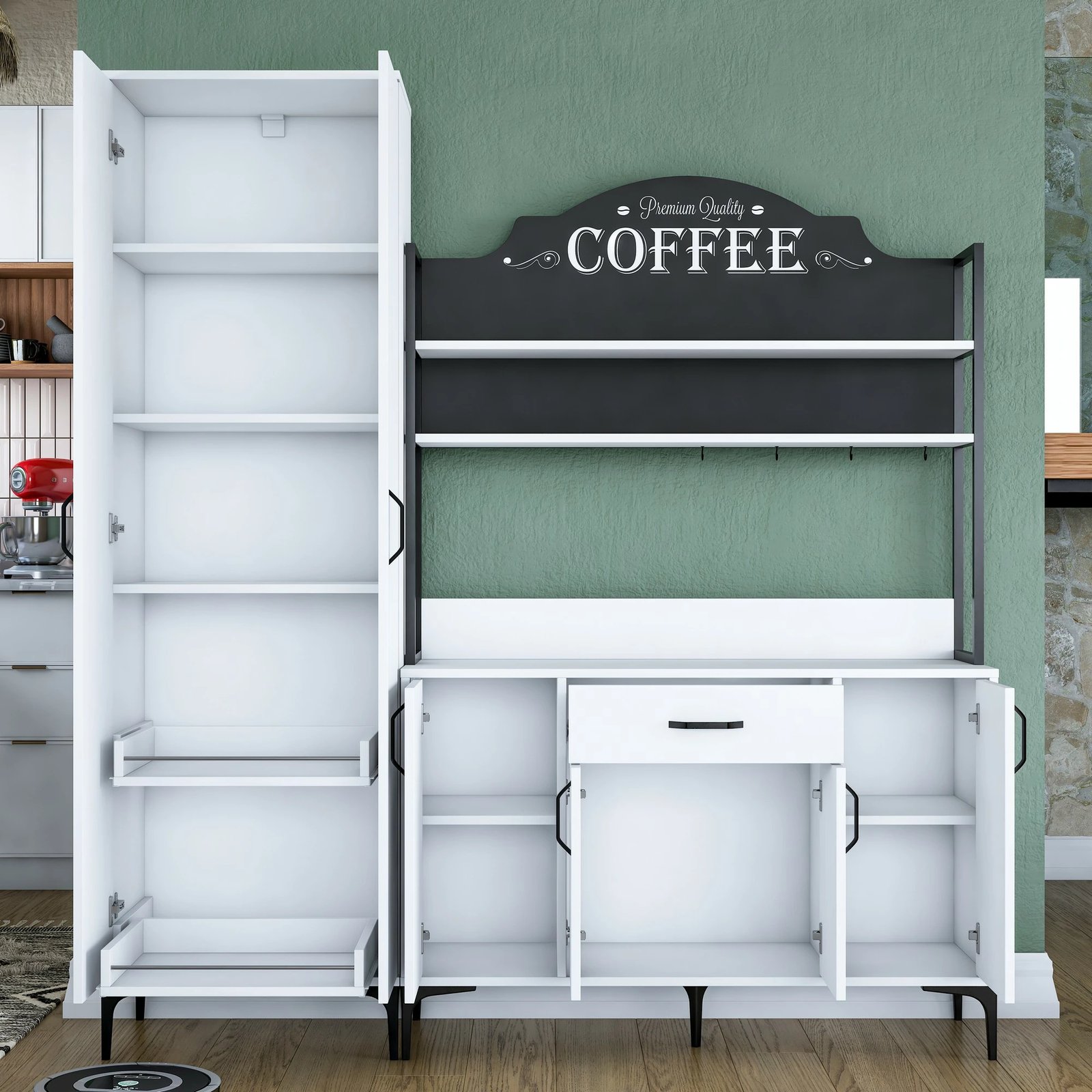 Dollap multifunksional, ngjyrë e bardhë, Skye Decor, JE148 - 3080